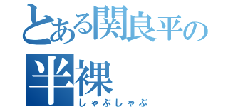 とある関良平の半裸（しゃぶしゃぶ）