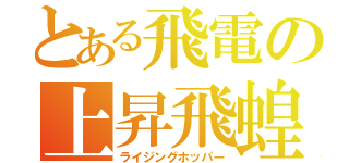 とある飛電の上昇飛蝗（ライジングホッパー）