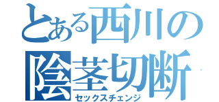 とある西川の陰茎切断（セックスチェンジ）