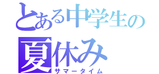 とある中学生の夏休み（サマータイム）