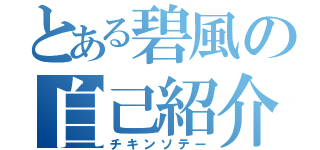 とある碧風の自己紹介（チキンソテー）