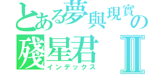 とある夢與現實の殘星君Ⅱ（インデックス）