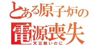 とある原子炉の電源喪失（天災無いのに）