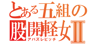 とある五組の股開軽女Ⅱ（アバズレビッチ）