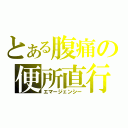 とある腹痛の便所直行（エマージェンシー）