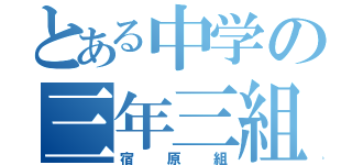 とある中学の三年三組（宿原組）