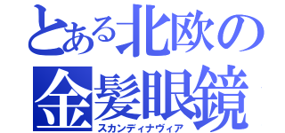 とある北欧の金髪眼鏡（スカンディナヴィア）