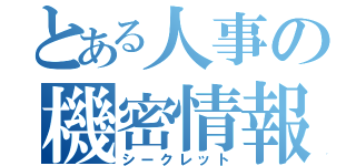 とある人事の機密情報（シークレット）