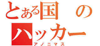 とある国のハッカー集団（アノニマス）