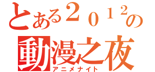 とある２０１２の動漫之夜（アニメナイト）