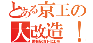 とある京王の大改造！（調布駅地下化工事）