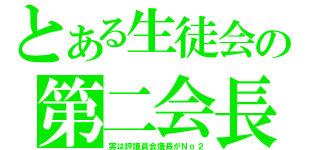 とある生徒会の第二会長（実は評議員会議長がＮｏ２）