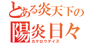 とある炎天下の陽炎日々（カゲロウデイズ）