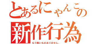 とあるにゃんこの新作行為（もう怖いものありません。）