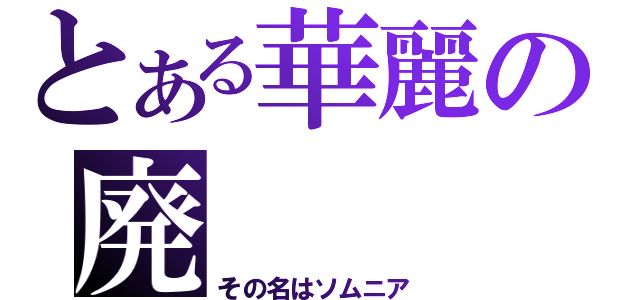 とある華麗の廃（その名はソムニア）