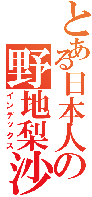 とある日本人の野地梨沙（インデックス）