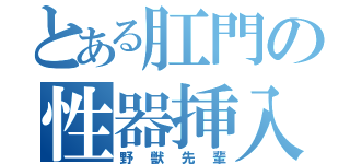 とある肛門の性器挿入（野獣先輩）