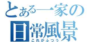 とある一家の日常風景（これがふつう）