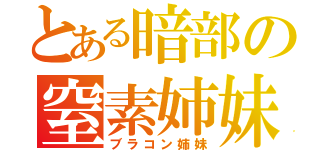 とある暗部の窒素姉妹（ブラコン姉妹）