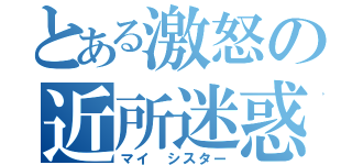 とある激怒の近所迷惑（マイ シスター）