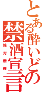 とある酔いどれの禁酒宣言（絶対無理）