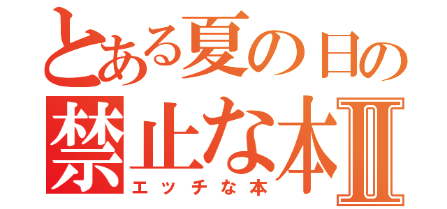 とある夏の日の禁止な本Ⅱ（エッチな本）