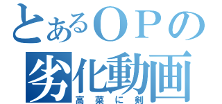 とあるＯＰの劣化動画（高菜に剣）