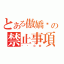 とある傲嬌貓の禁止事項（丟丟小米）