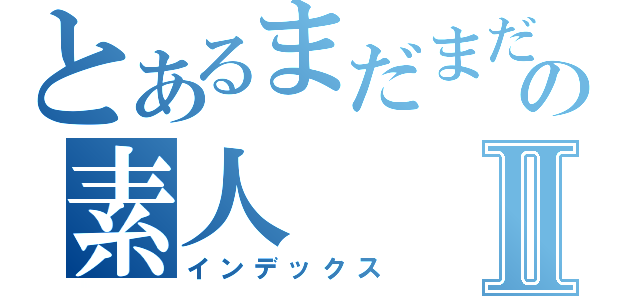 とあるまだまだの素人Ⅱ（インデックス）