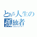 とある人生の孤独者（ソロプレイヤー）