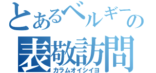 とあるベルギーの表敬訪問（カラムオイシイヨ）