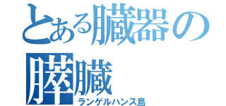 とある臓器の膵臓（ランゲルハンス島）