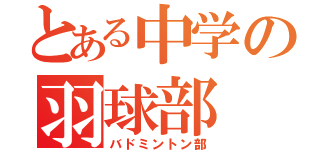 とある中学の羽球部（バドミントン部）