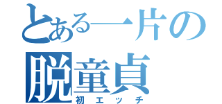 とある一片の脱童貞（初エッチ）