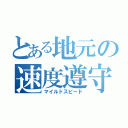 とある地元の速度遵守（マイルドスピード）