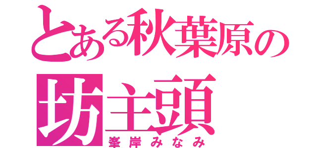 とある秋葉原の坊主頭（峯岸みなみ）