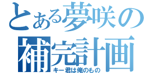 とある夢咲の補完計画（キー君は俺のもの）