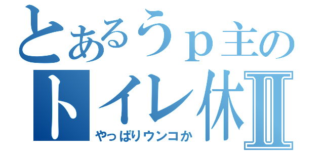 とあるうｐ主のトイレ休憩Ⅱ（やっぱりウンコか）