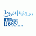 とある中学生の最弱（かみじょうとうま）