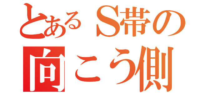 とあるＳ帯の向こう側まで推してくれる？（）