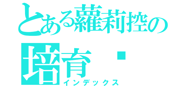 とある蘿莉控の培育醬（インデックス）