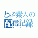 とある素人の配信記録（メモリー）