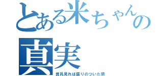 とある米ちゃんの真実（貧乳見れば盛りのついた猿）