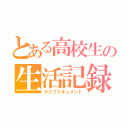 とある高校生の生活記録（ライフドキュメント）