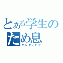 とある学生のため息（ヤレヤレだぜ）