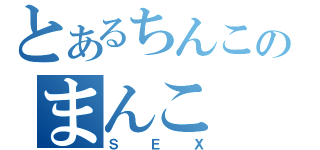 とあるちんこのまんこ（ＳＥＸ）