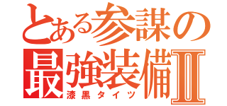 とある参謀の最強装備Ⅱ（漆黒タイツ）