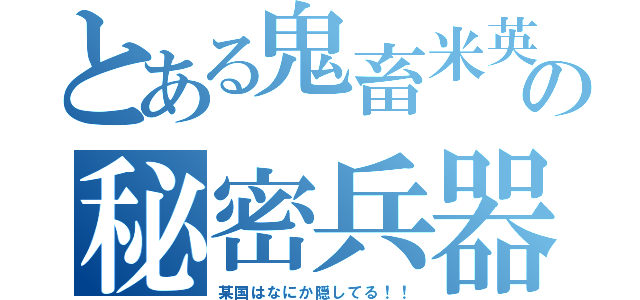 とある鬼畜米英の秘密兵器（某国はなにか隠してる！！）