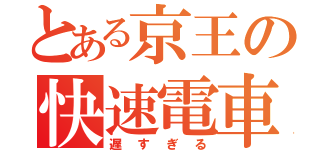 とある京王の快速電車（遅すぎる）