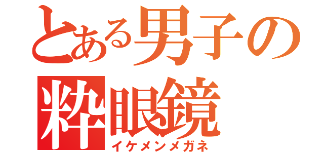 とある男子の粋眼鏡（イケメンメガネ）